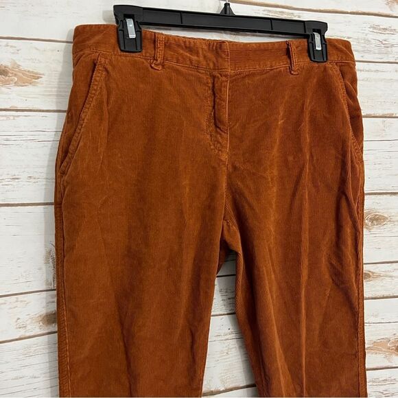 ALC Rust Burnt Orange Corduroy Straight Leg Pants - Picture 2 of 5